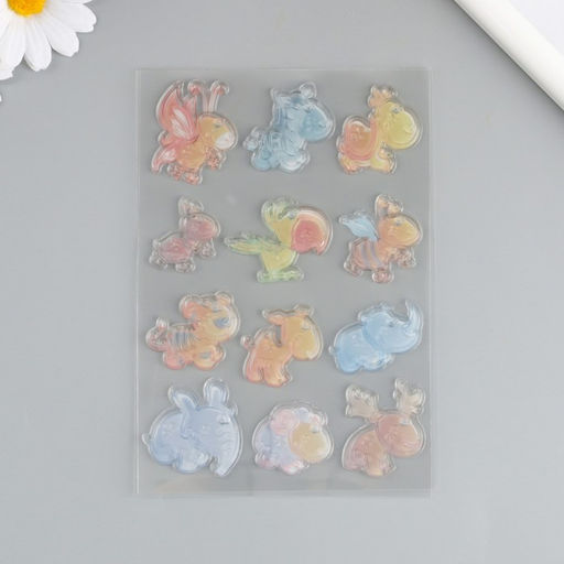 Штамп для творчества силикон Забавные животные, 11?16 см