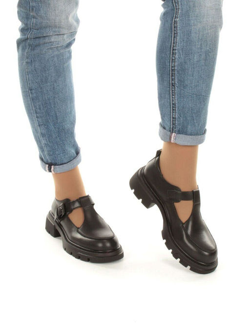 03-C1820-1 BLACK Полуботинки женские (натуральная кожа)