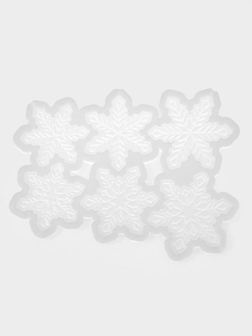 Форма для леденцов Снежинки, силикон, 6 ячеек, 17?10?0.8 см, d=5 см, d=4.5 см, прозрачная