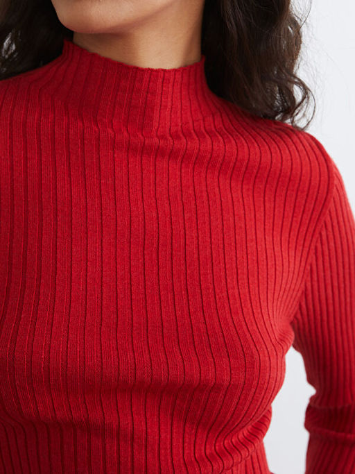 Yar?m Bal?k?? Yaka Kad?n Triko Kazak