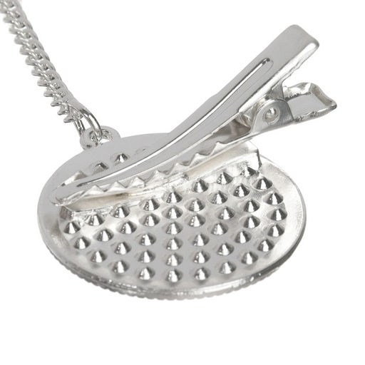 Соска - пустышка силиконовая ортодонтическая M&B «LITTLE PRINCESS», от 6 мес., с колпачком, держатель - цепочка, розовый/серебро, стразы