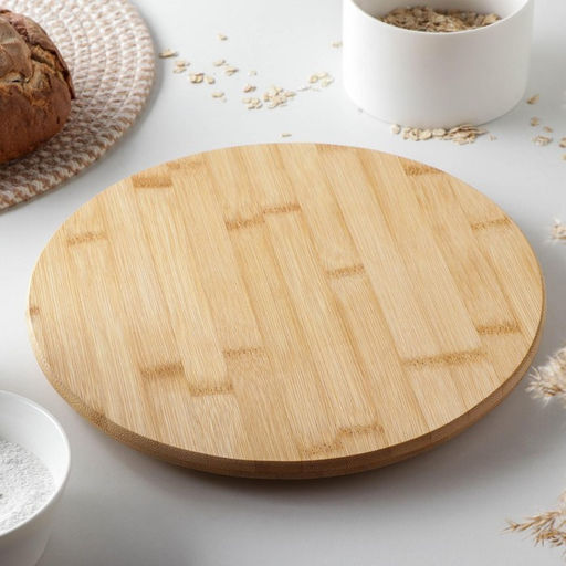 Блюдо для подачи вращающееся Доляна Striata, d=28 см, бамбук  фото 3