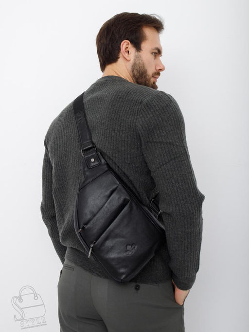 Рюкзак мужской кожаный 1772Z black Zinimsk