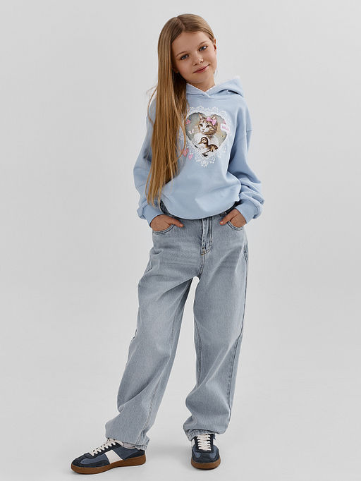 Худи для девочек голубое - Mark formelle фото 5