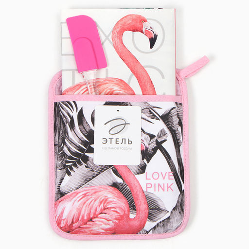 Набор подарочный LOVE PINK: прихватка-карман, полотенце, лопатка - Этель фото 8