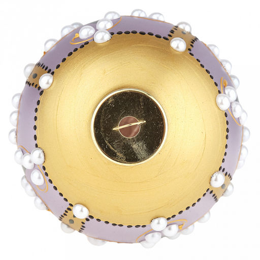 Елочная игрушка шар стеклянная д9,5см, лавандовый перламут, ручная художественная роспись, подарочная упаковка (Россия) - Домашняя мода фото 6