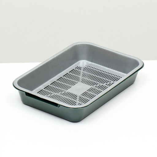 Туалет средний с сеткой 36×26×6.5 см, серый/зелёный