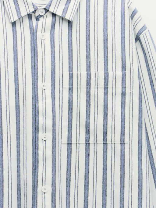 Рубашка в полоску из 100% хлопка / Zarina  фото 3