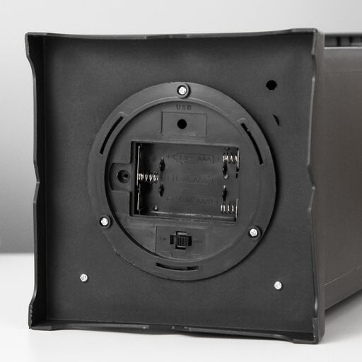 Ночник RISALUX «Камин», LED, 13×13×30 см, чёрный