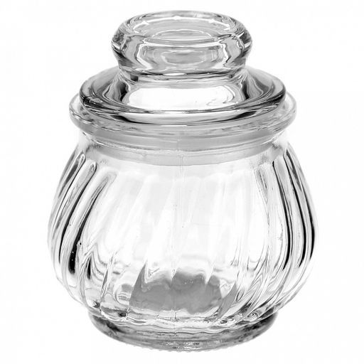 Банка для специй стеклянная "Винт" 180мл, h8,8см, диаметр горла - 5см, крышка-стекло (Китай)