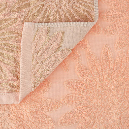 Полотенце махровое "Подсолнух" 50х90см, хлопок 100%, персиковый (Китай)