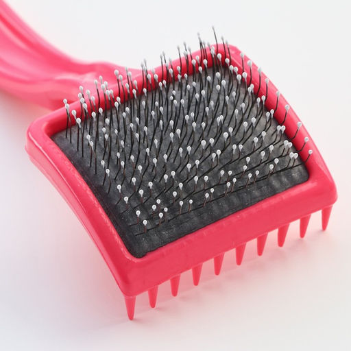 Щётка - пуходёрка средняя мягкая с каплями, основание 59 х 49 мм, розовая - Пижон фото 3