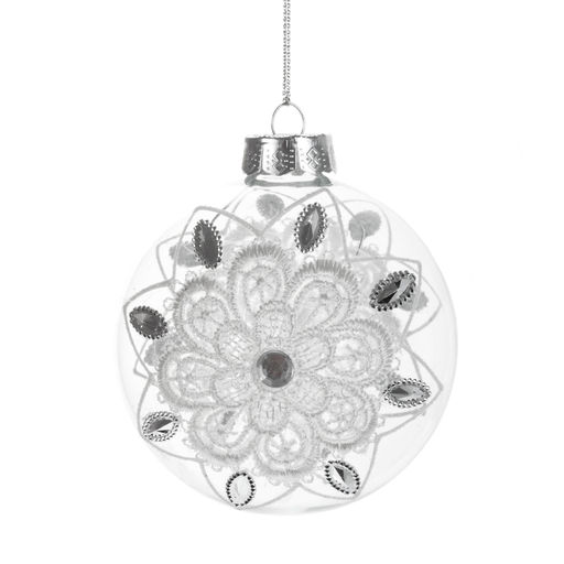 Украшение новогоднее Шар "Кружева" (блок 12), D 8 см, L8 W8 H8 см, 4в.