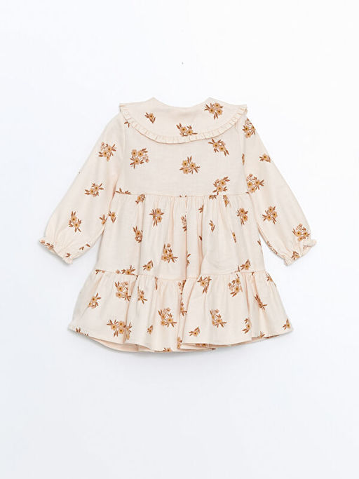 Bebe Yaka ?i?ekli K?z Bebek Elbise