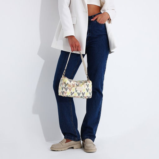 Сумка кросс-боди на молнии, цвет бежевый/разноцветный - Simaland фото 4