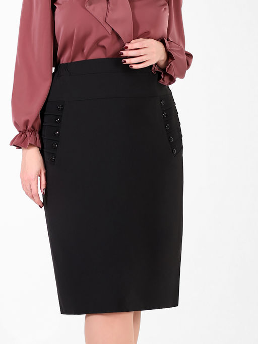 Юбка-карандаш черная офисная женская - Almond фото 5