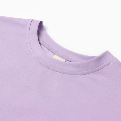 Футболка оверсайз с нашивкой женская MINAKU: One Most Brand, сиреневая, размер 52