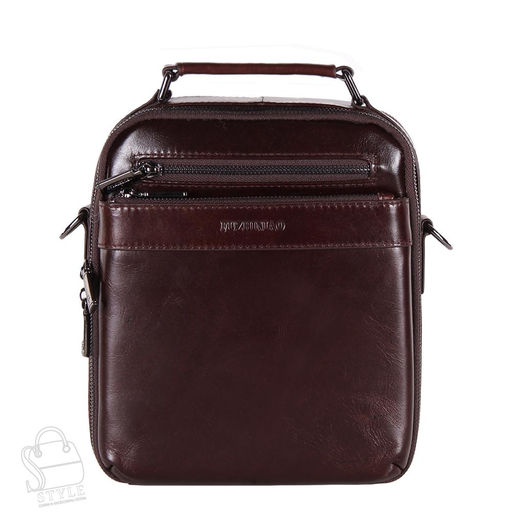 Сумка мужская кожаная  1602LG brown Fuzhibiao в Новосибирске
