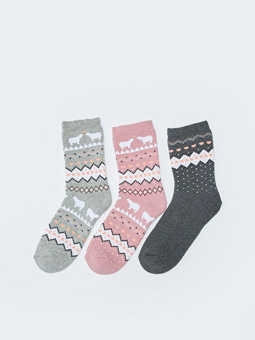 Desenli Kad?n Soket ?orap 3l?