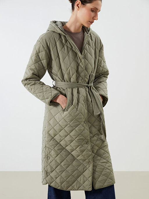 Kap??onlu Kapitone Oversize Kad?n ?i?me Mont