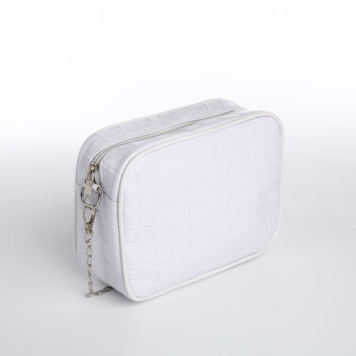 Сумка женская,18*7*14, отд на молнии, цепочка, белый - Simaland фото 2