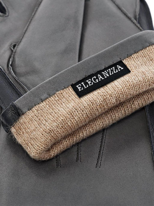 Перчатки мужские ш+каш. OS00109 d.grey/navy - Eleganzza фото 4