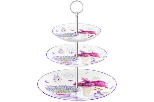 Блюдо-этажерка 3-х ярусная Лаванда 27*27*34 см NEW BONE CHINA - Elan gallery фото 6