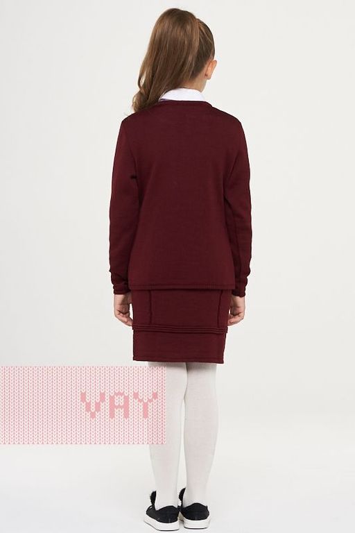 Жакет для девочек 183-7109. 950 бордо/метанит черный