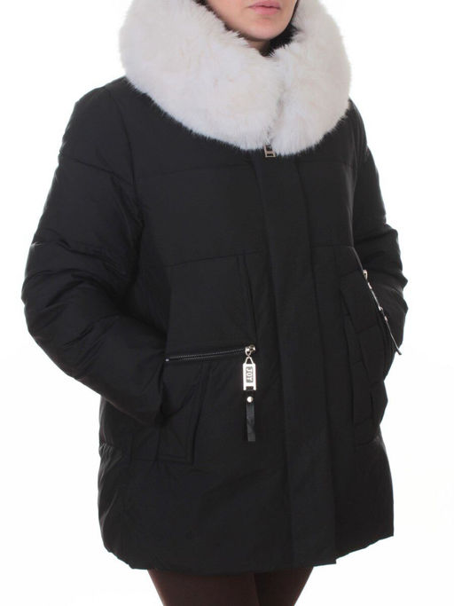 M-M02 BLACK Куртка зимняя женская (200 гр. холлофайбер)