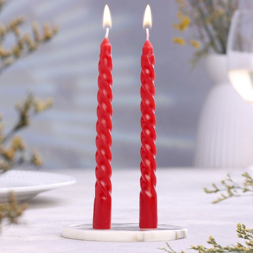 Цена за 3 шт. Набор свечей ароматических витых, 1.5×15 см, 2 шт., клубника