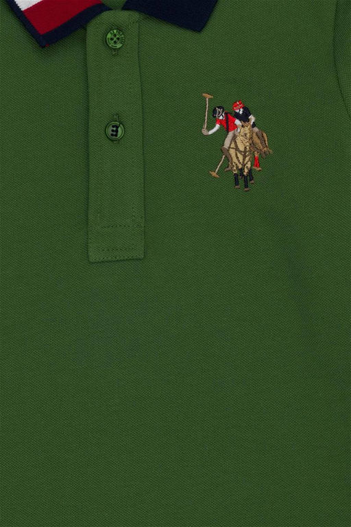 Зеленый базовый свитшот с воротником-поло для мальчиков Неожиданная скидка в корзине - U.s. polo assn фото 3