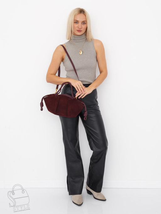 Сумка женская кожаная 99071-1NN wine red  Natale Navetta