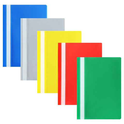 Цена за 2 шт. Набор папок-скоросшивателей А4, 5 штук, Calligrata, 180 мкм, с прозрачным верхом, МИКС