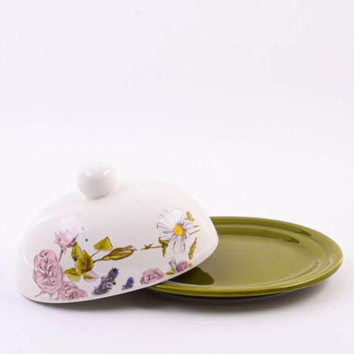 60258 Масленка с крышкой 2пр Розовый сад доломит LR (х24)