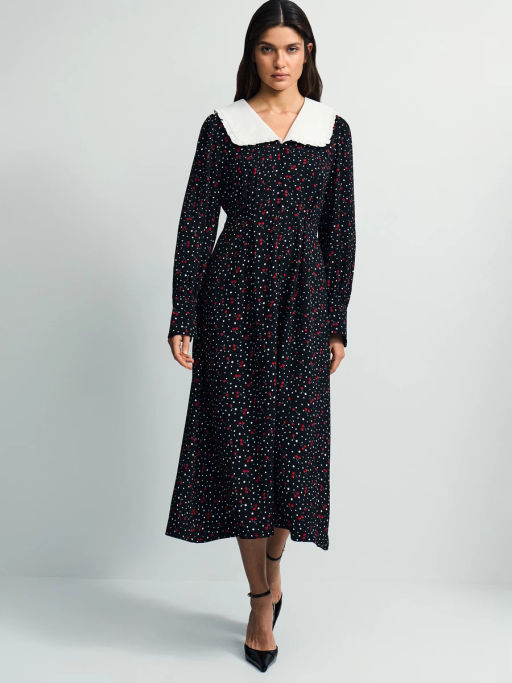 Платье миди с контрастным воротником / Zarina  фото 7