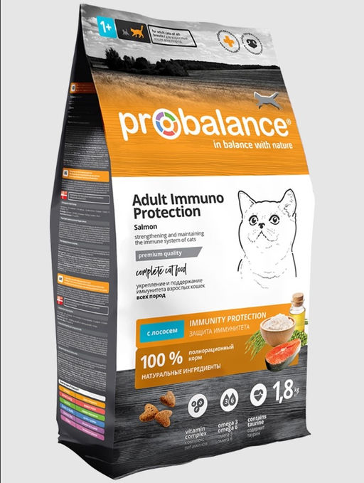Корм сухой для кошек с лососем, Immuno Protection 1,8 кг 38 PB 311
