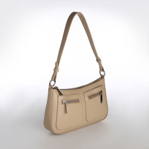 Сумка женская багет TEXTURA на молнии, 21×6×13 см, бежевая