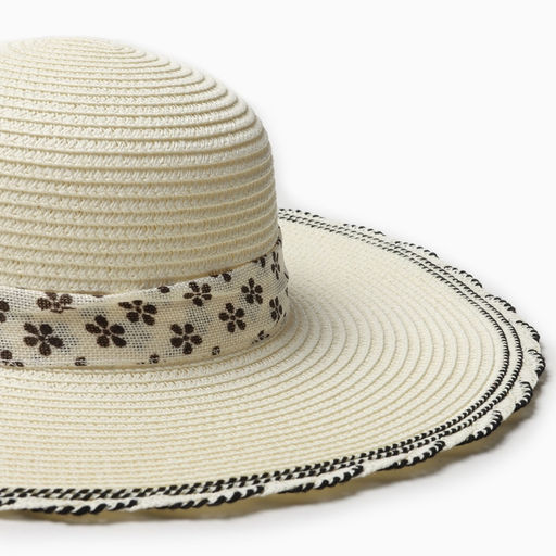 Шляпа женская MINAKU, молочная, размер 58, целлюлоза 100%, с бантом
