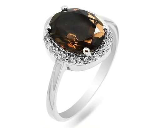 Кольцо из серебра раухтопаз, Даллас