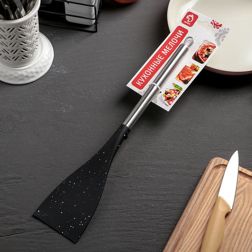 Лопатка кулинарная Доляна Фернан, 36 см, цвет чёрный  фото 3