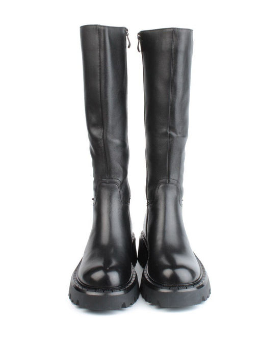 02-FJ725-1M BLACK Сапоги зимние женские (натуральная кожа, байка, натуральный мех) - Фабричный китай фото 9