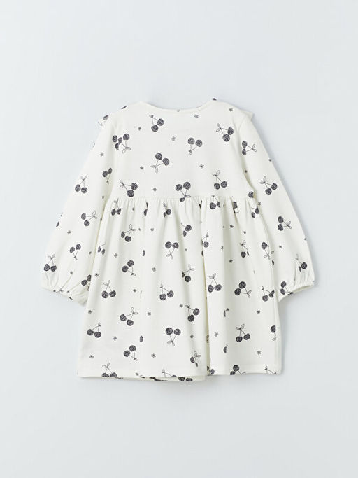 Bisiklet Yaka Uzun Kollu Desenli K?z Bebek Elbise - Waikiki фото 3