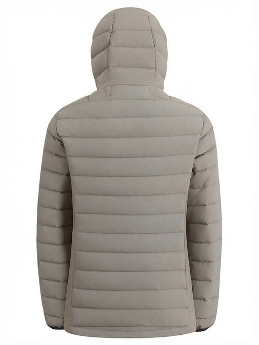 Куртка женская гибридная стёганая с капюшоном с графеновой подкладкой бежевого цвета 9622_1B