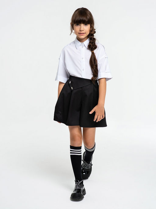 Черные школьные шорты Mooriposh для девочки, модель 0431  фото 4