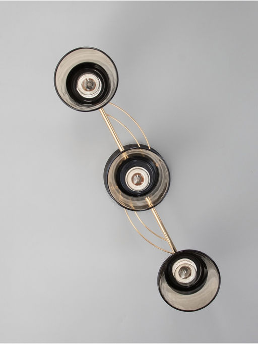 Люстра потолочная BayerLux «Кансе», 3хЕ27, 40 Вт, черно-золотой, 50×15×23 см