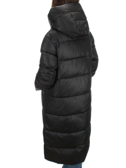 H-2202 BLACK Пальто зимнее женское (200 гр .холлофайбер) - Фабричный китай фото 4