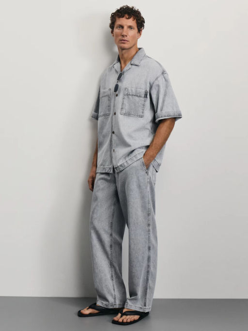 Облегченная джинсовая рубашка / Zarina  фото 6