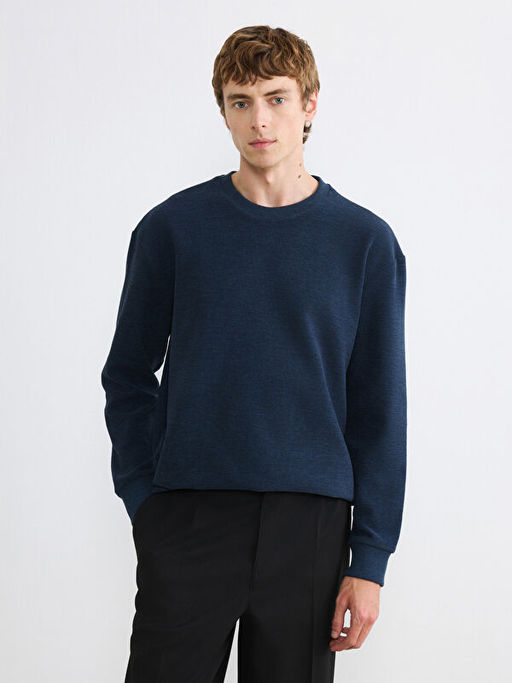 Bisiklet Yaka Erkek Sweatshirt