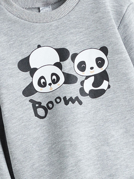 Bisiklet Yaka Erkek ?ocuk Sweatshirt ve E?ofman Alt 2li
