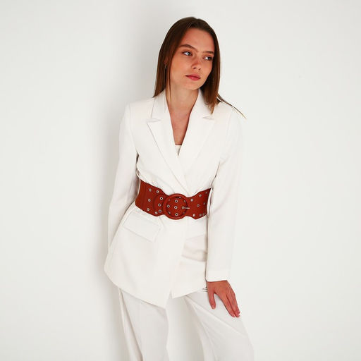 Ремень женский, ширина 10 см, пряжка металл, люверсы, цвет рыжий - Simaland фото 7